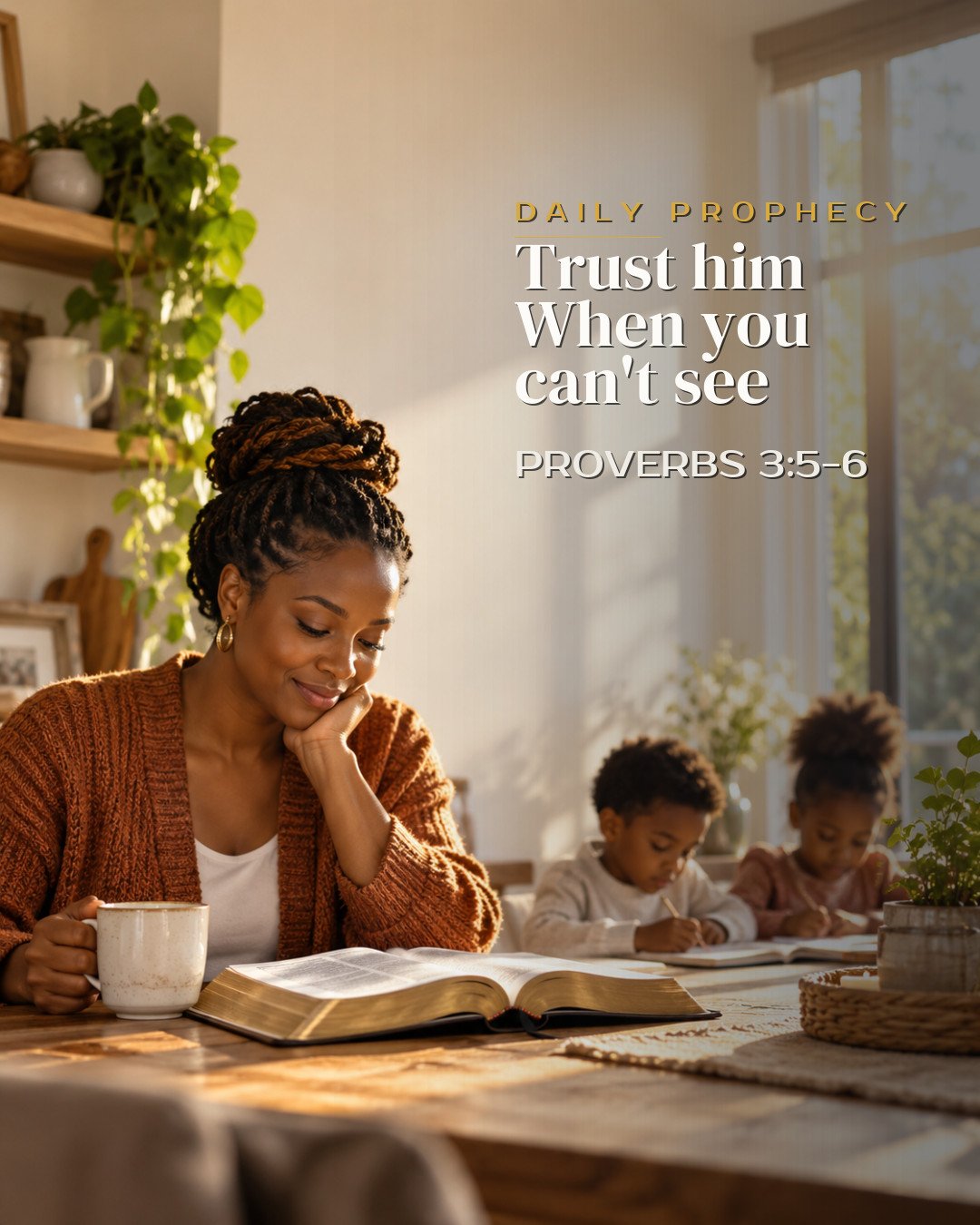 Trust him
When you can't see
What's ahead